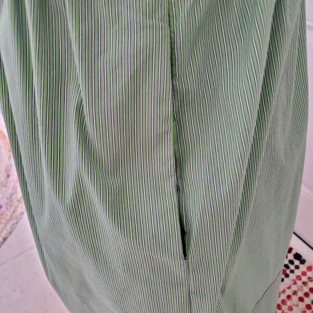 Zara Basic Green Pin Striped Strapless Dress - image 4